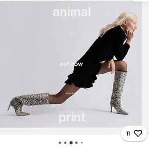 Zara snake print boots Size 7.5